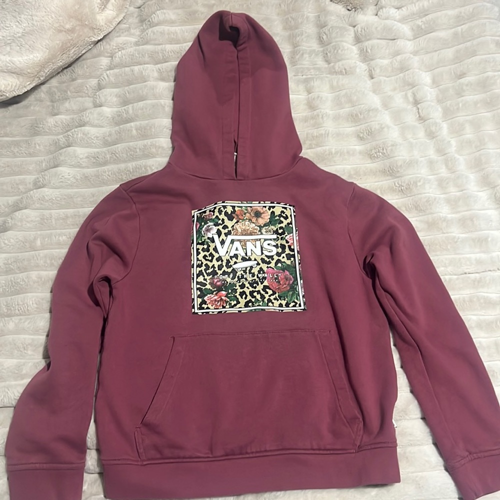 Girls XL Vans leopard print Hoodie Sweatshirt